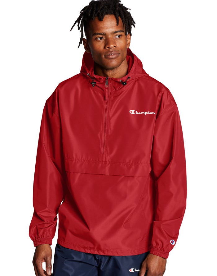 Champion Packable Script Logo Jas Heren - Rood - Belgie 7183DCPYT